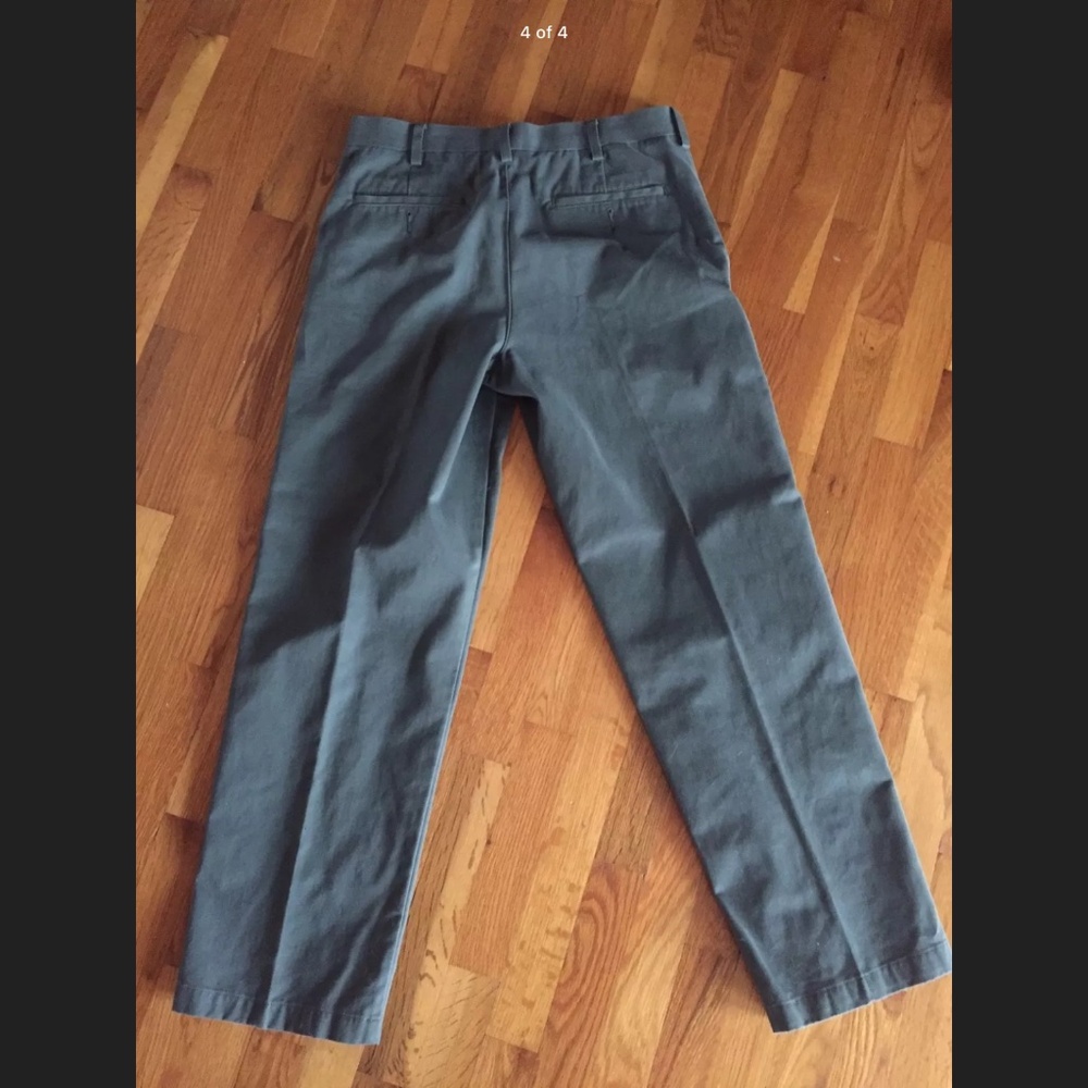 Croft & Barrow Mens Casual Dress Pants Olive Green Flat Front 32x32 EUC